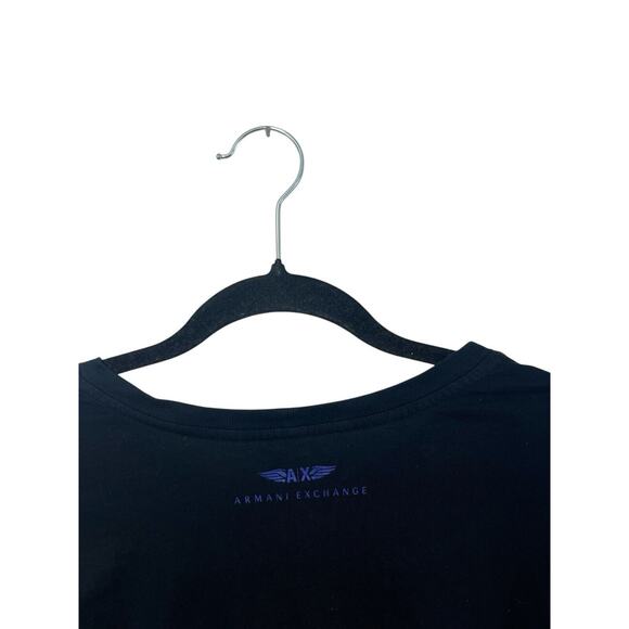 Y2K Armani Exchange Graphic T-shirt Fire Flame Black Orange Crew Neck XL - Picture 7 of 9